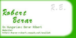 robert berar business card